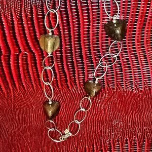 SILPADA Elegant Sterling Silver and Brown Bead Necklace